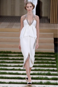 Chanel vestido blanco escote ss16 París