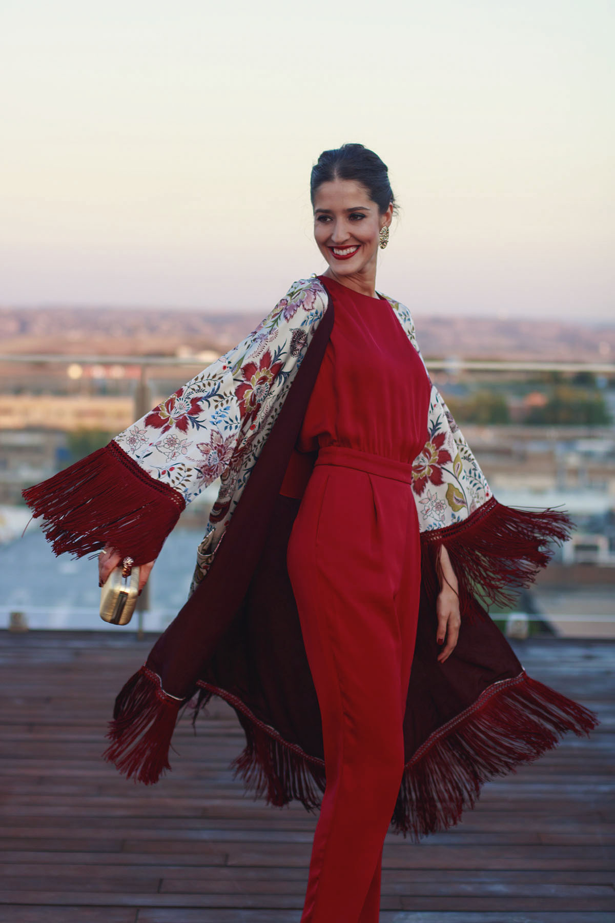 Invitada perfecta boda lowcost Zara otoño kimono mono jumpsuit