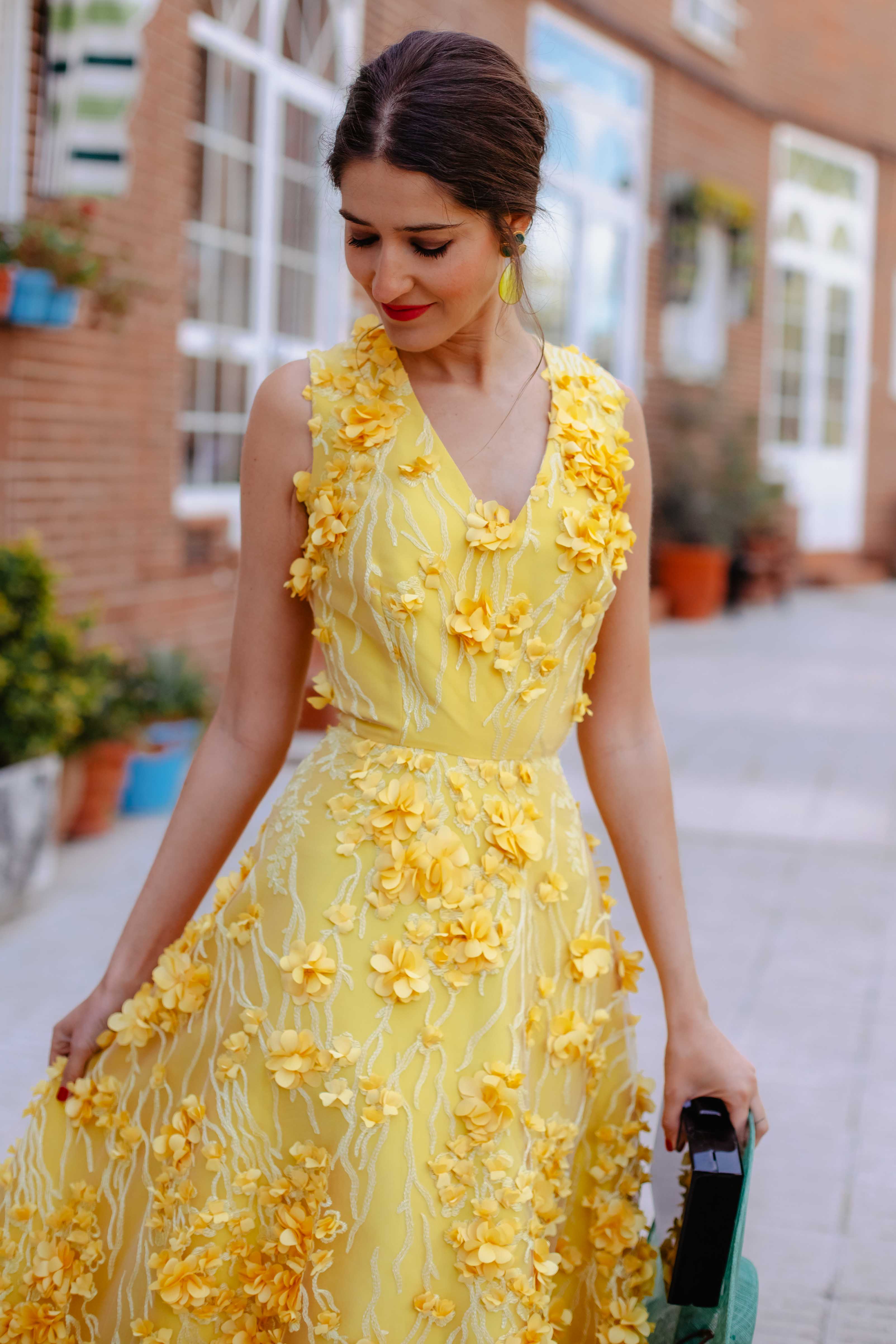 Vestido amarillo flores pamela