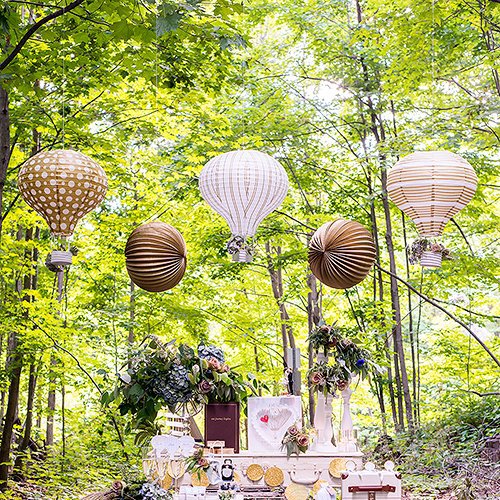 Decoración boda con globos de papel