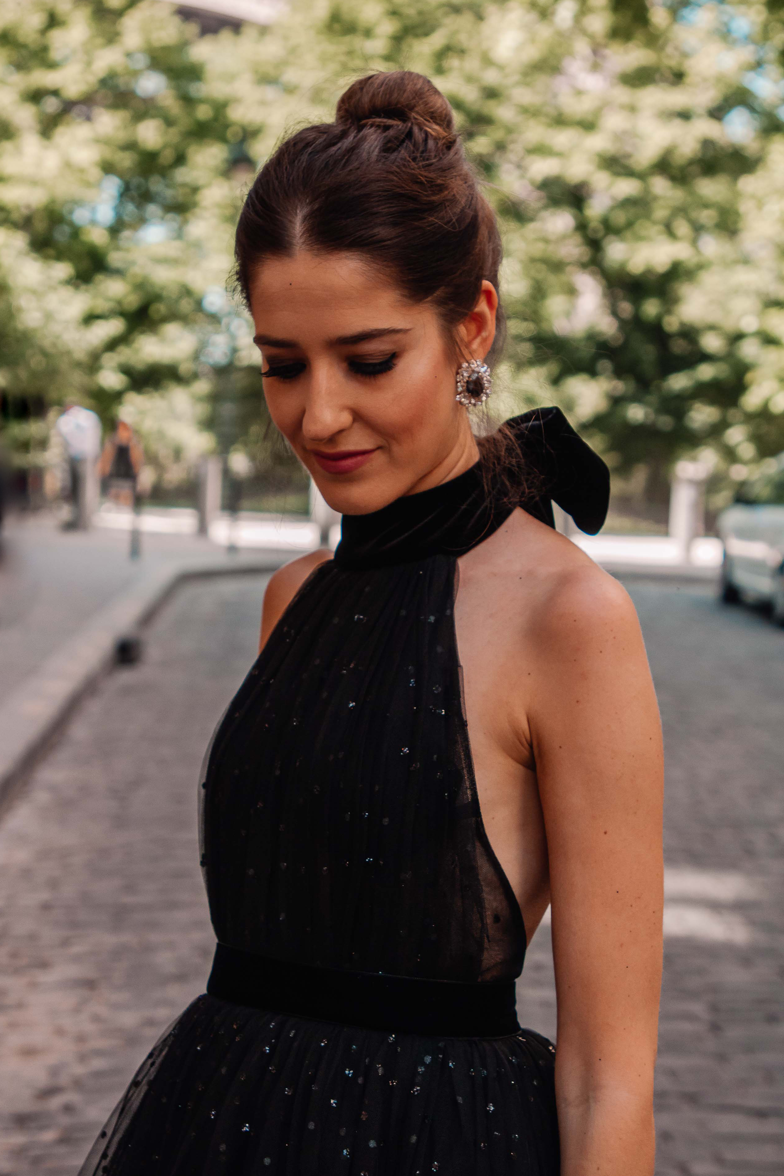 Vestido invitada boda cuello halter Clearance