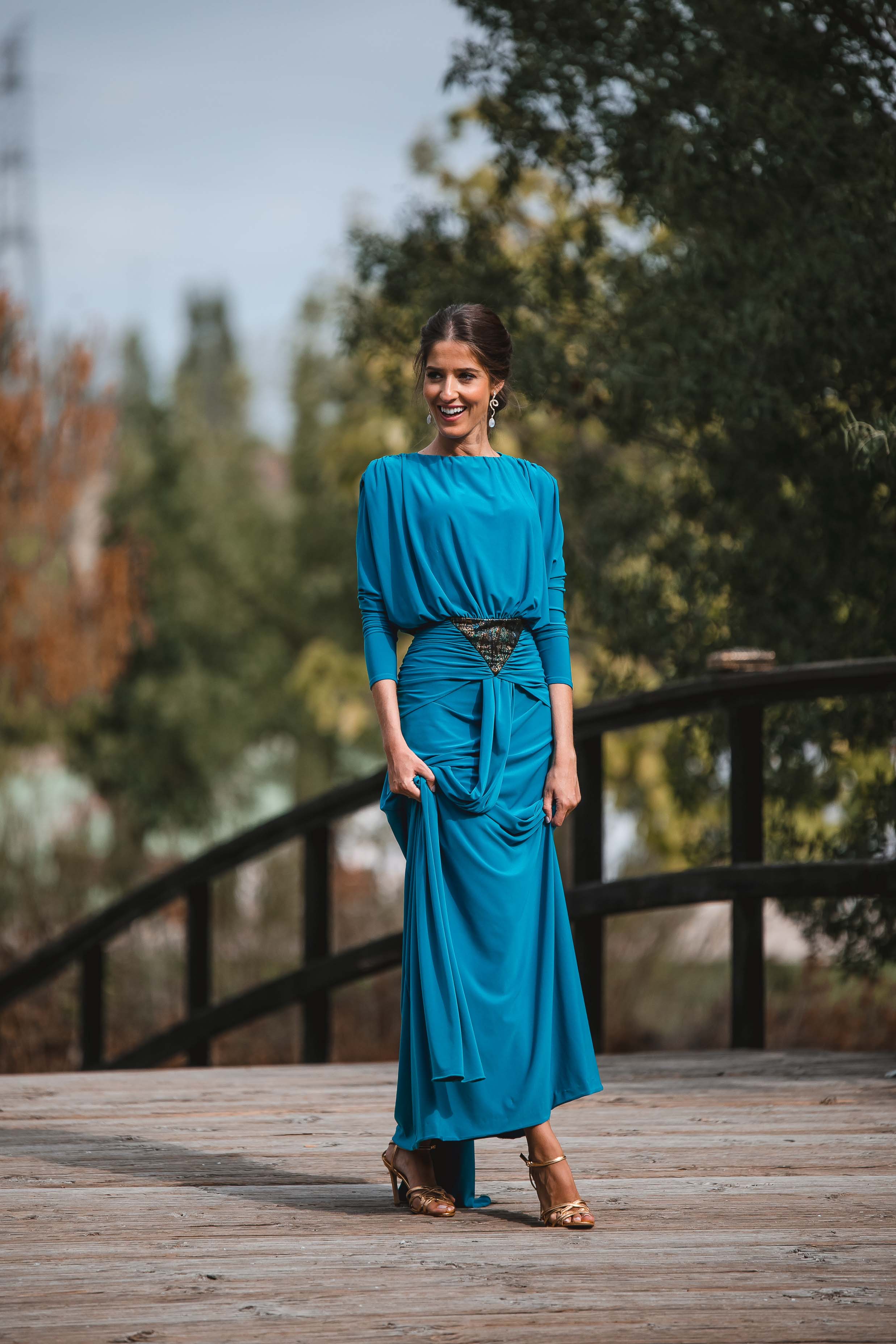 vestido azul griego invitadisima
