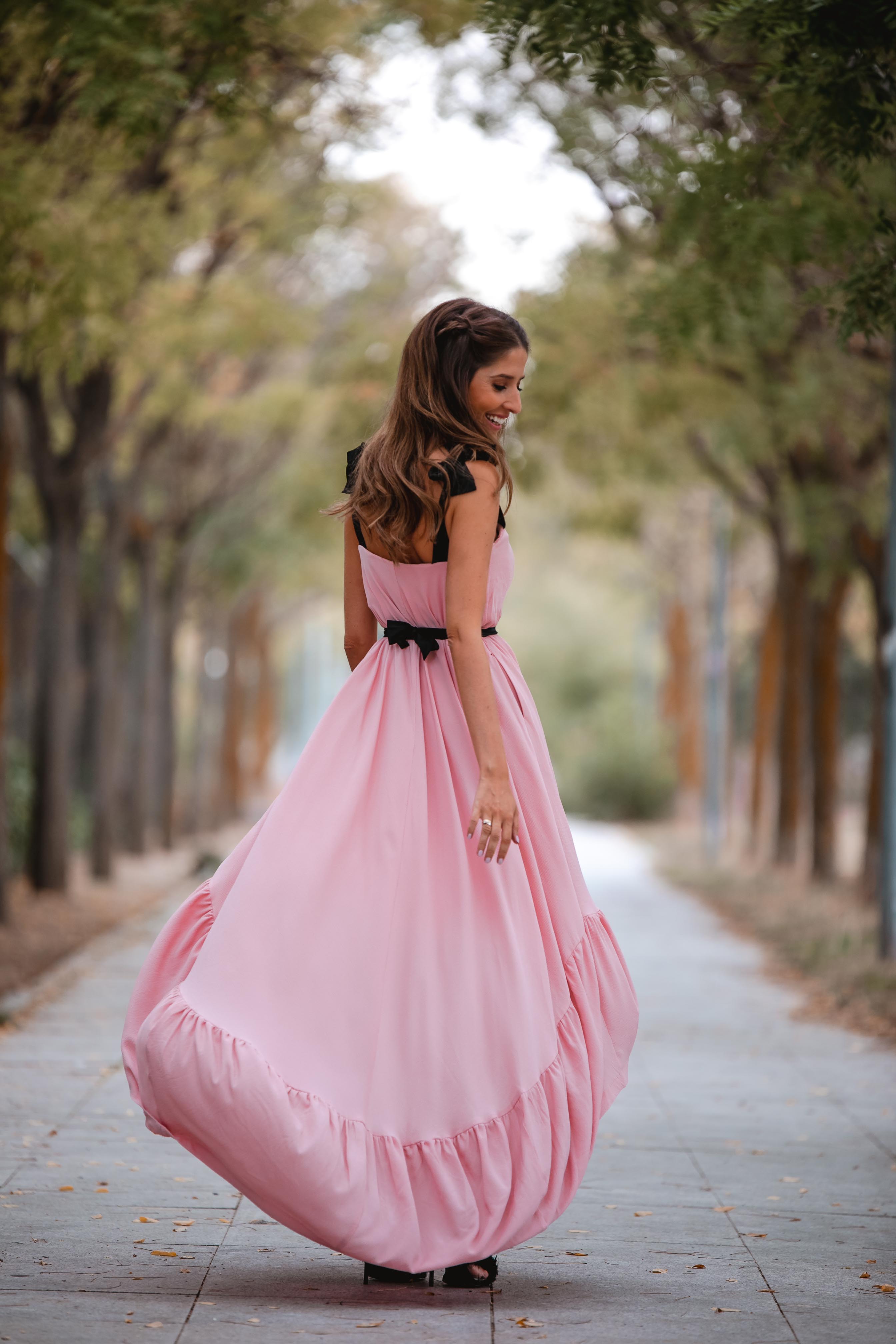 Invitada boda otoño vestido rosa