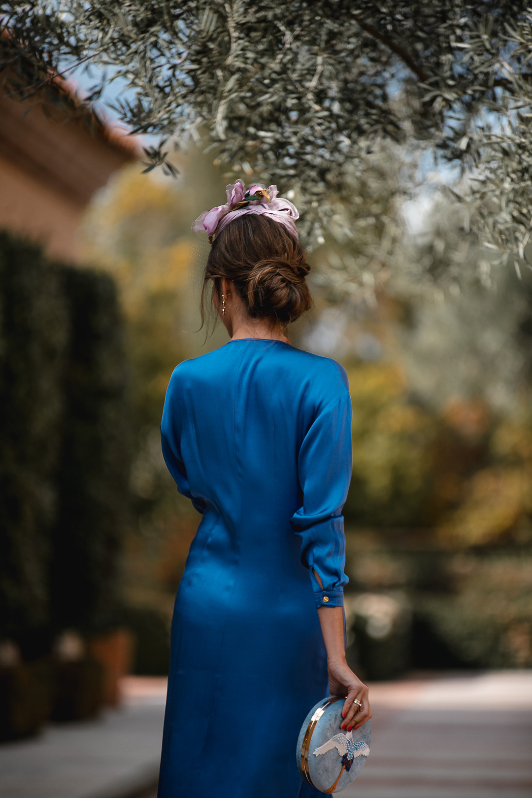 invitada perfecta vestido azul vintage
