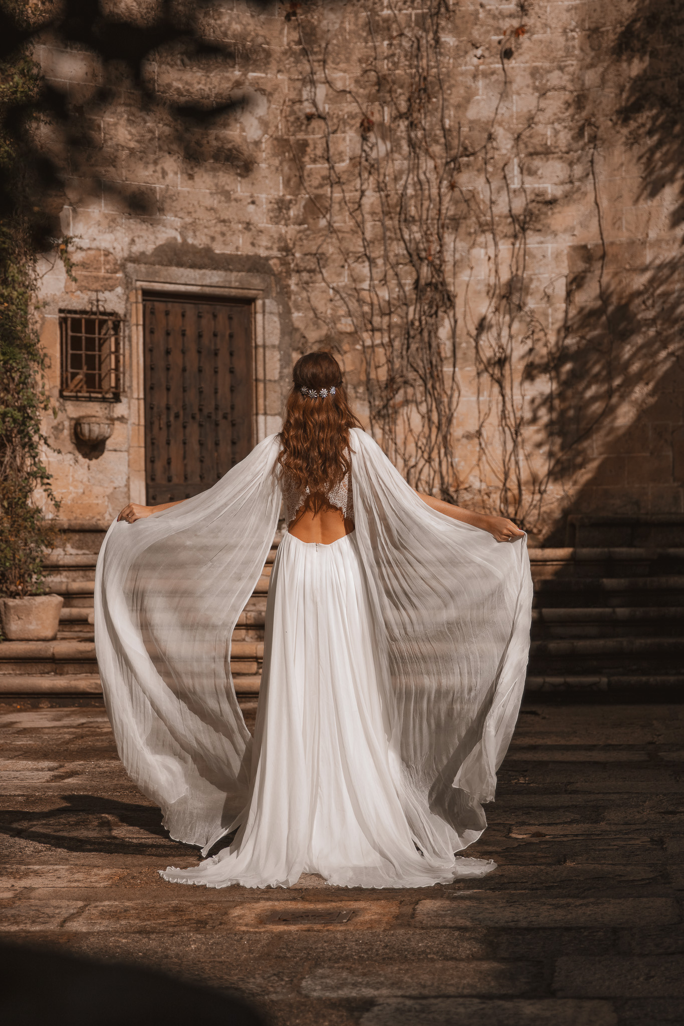 vestido novia medieval mangas