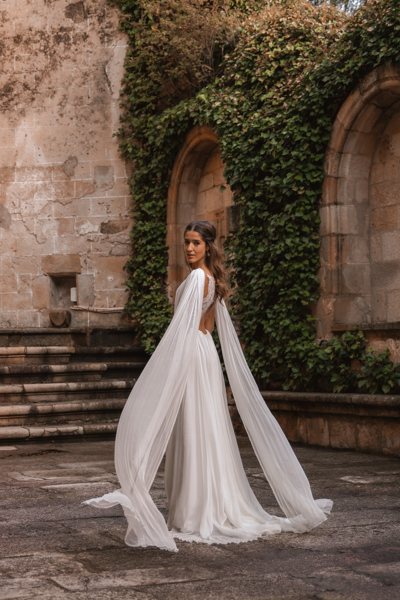 vestido novia medieval mangas