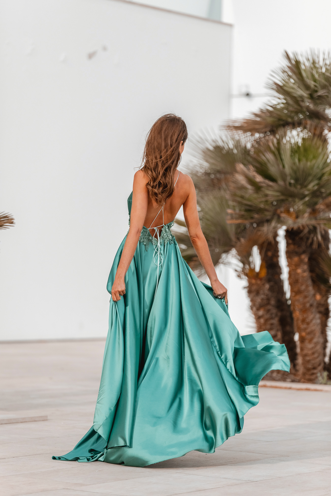 invitada perfecta vestido espalda verde