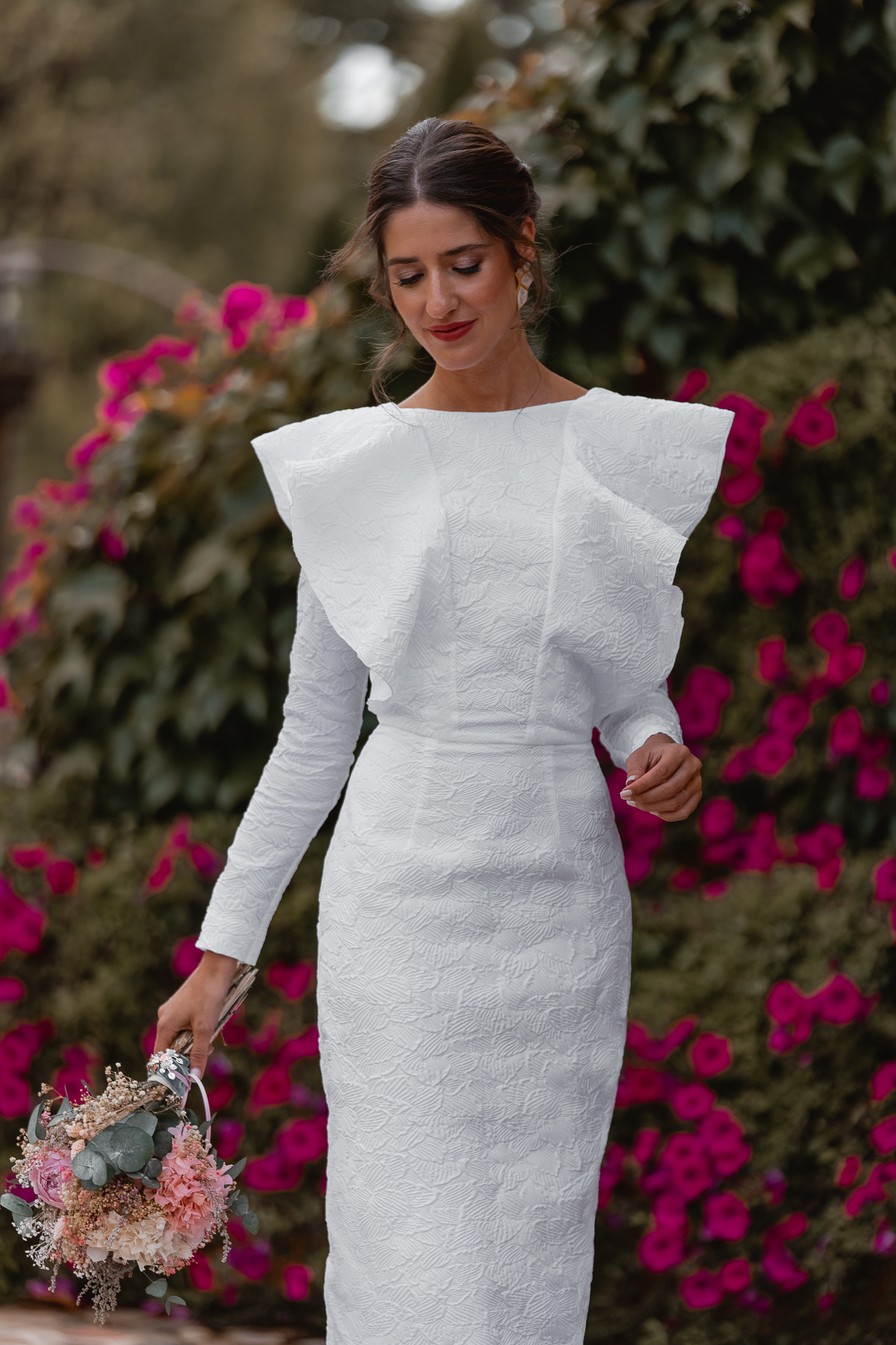 vestido novia blanco boda civil