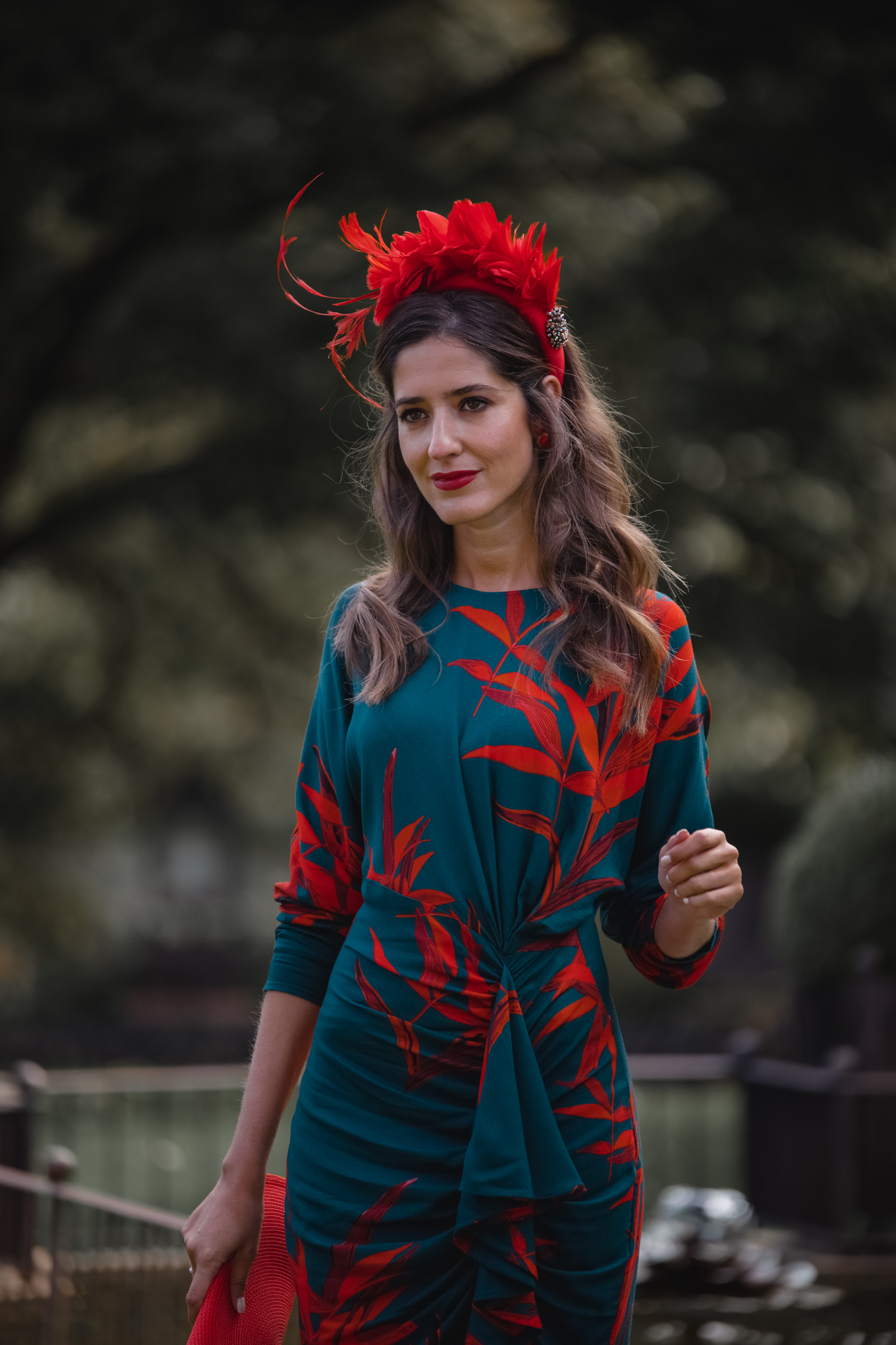 Invitada perfecta vestido estampado otoño