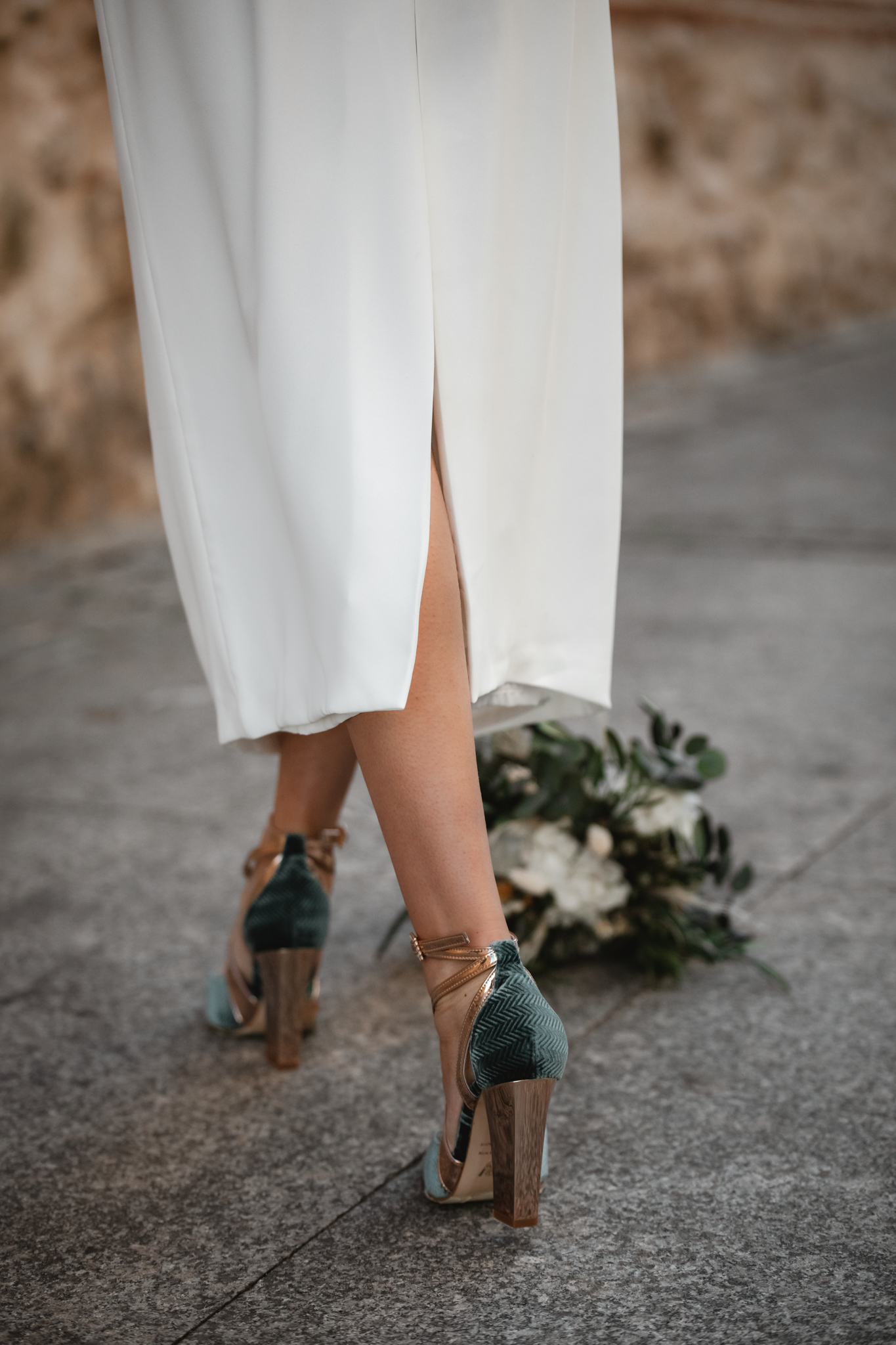 zapato novia verde