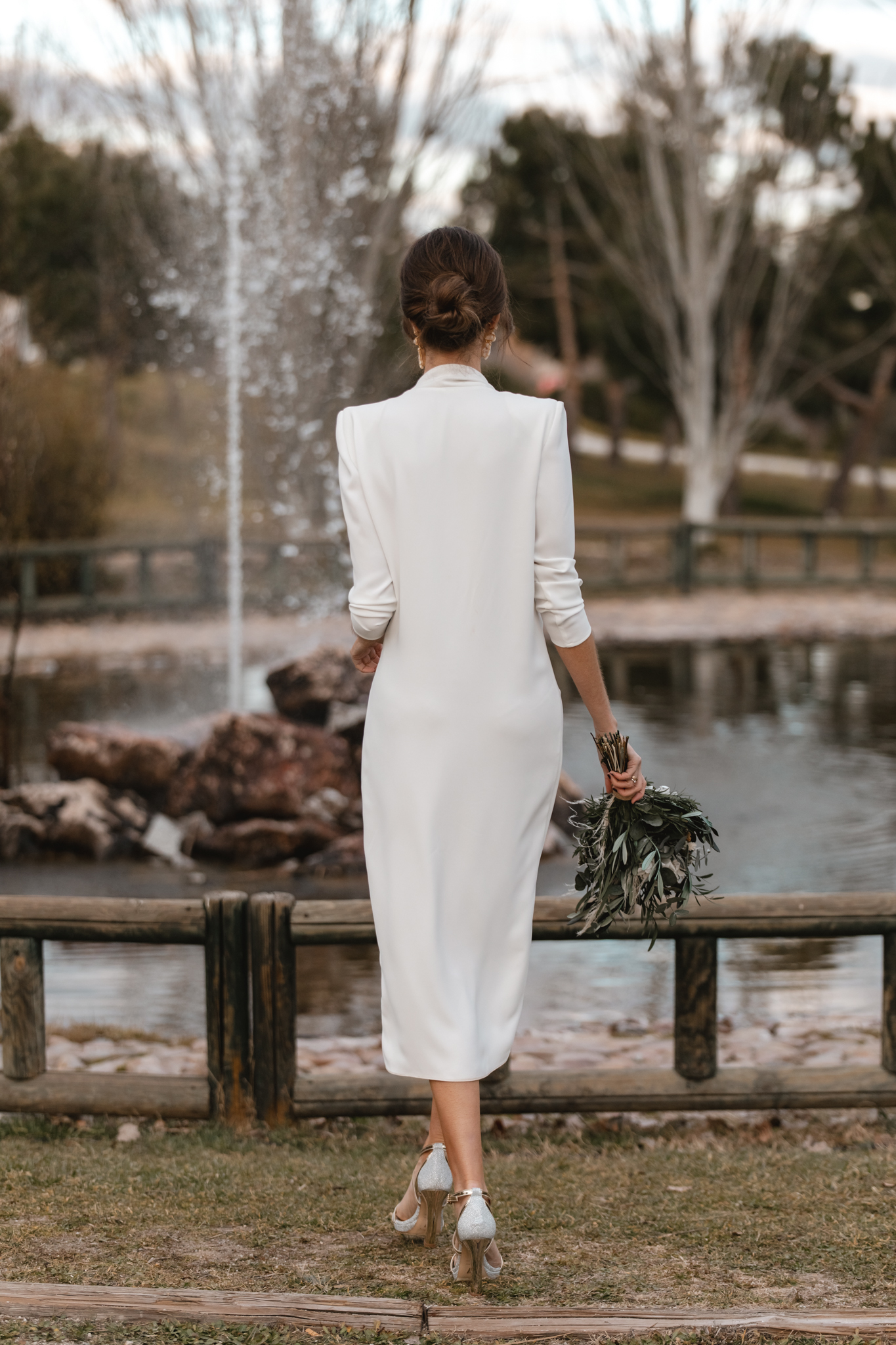 nvitada perfecta vestido midi blanco novia