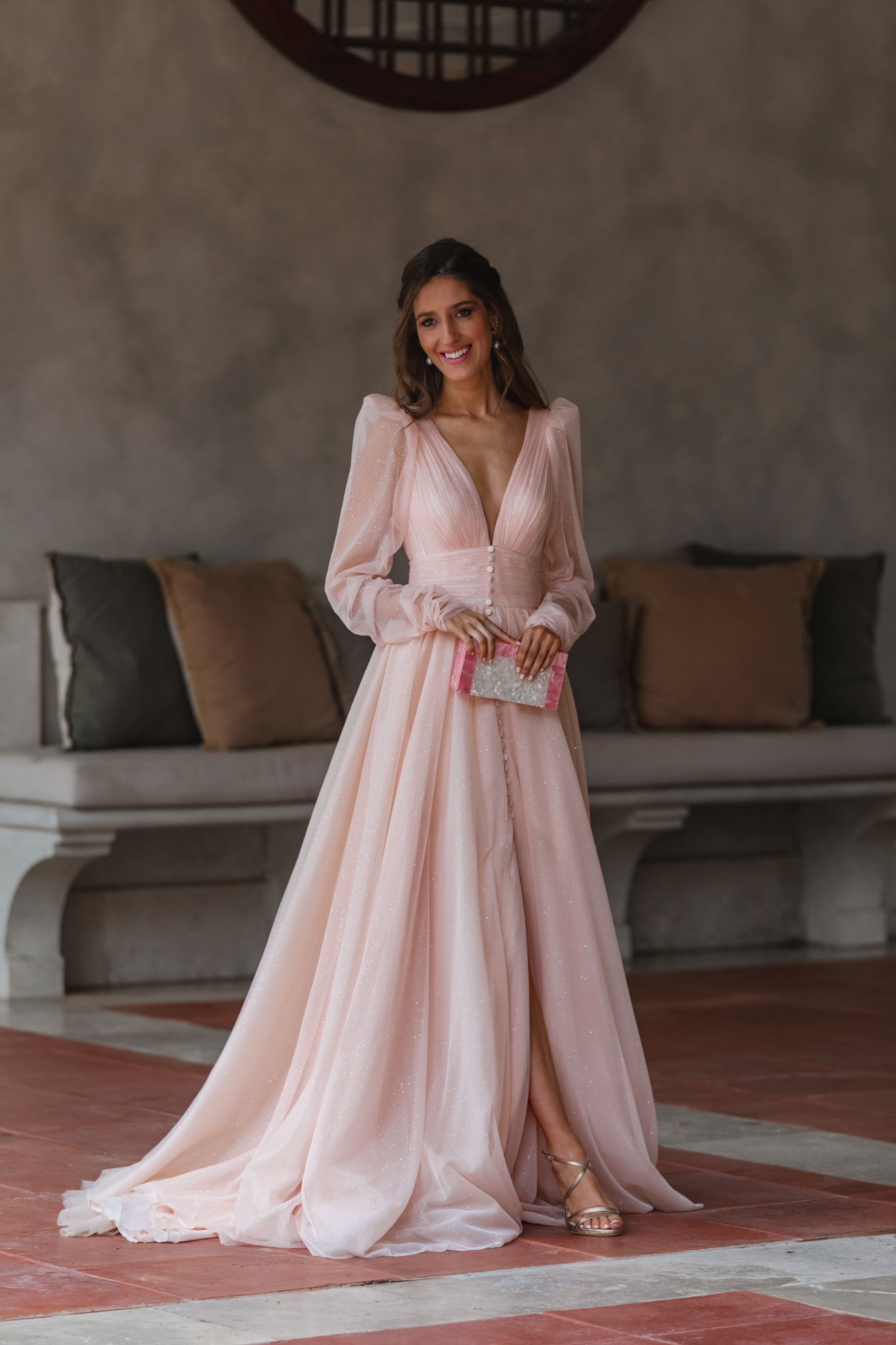 invitada perfecta vestido largo rosa boda