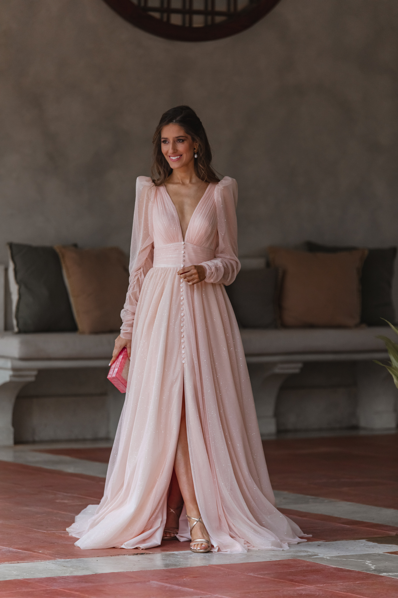 invitada perfecta vestido largo rosa boda