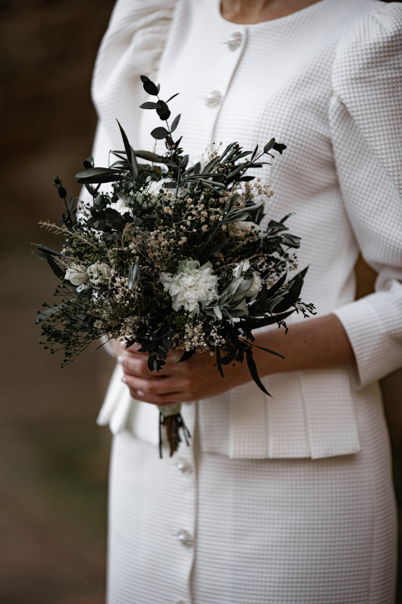 ramo novia blanco flores preservadas