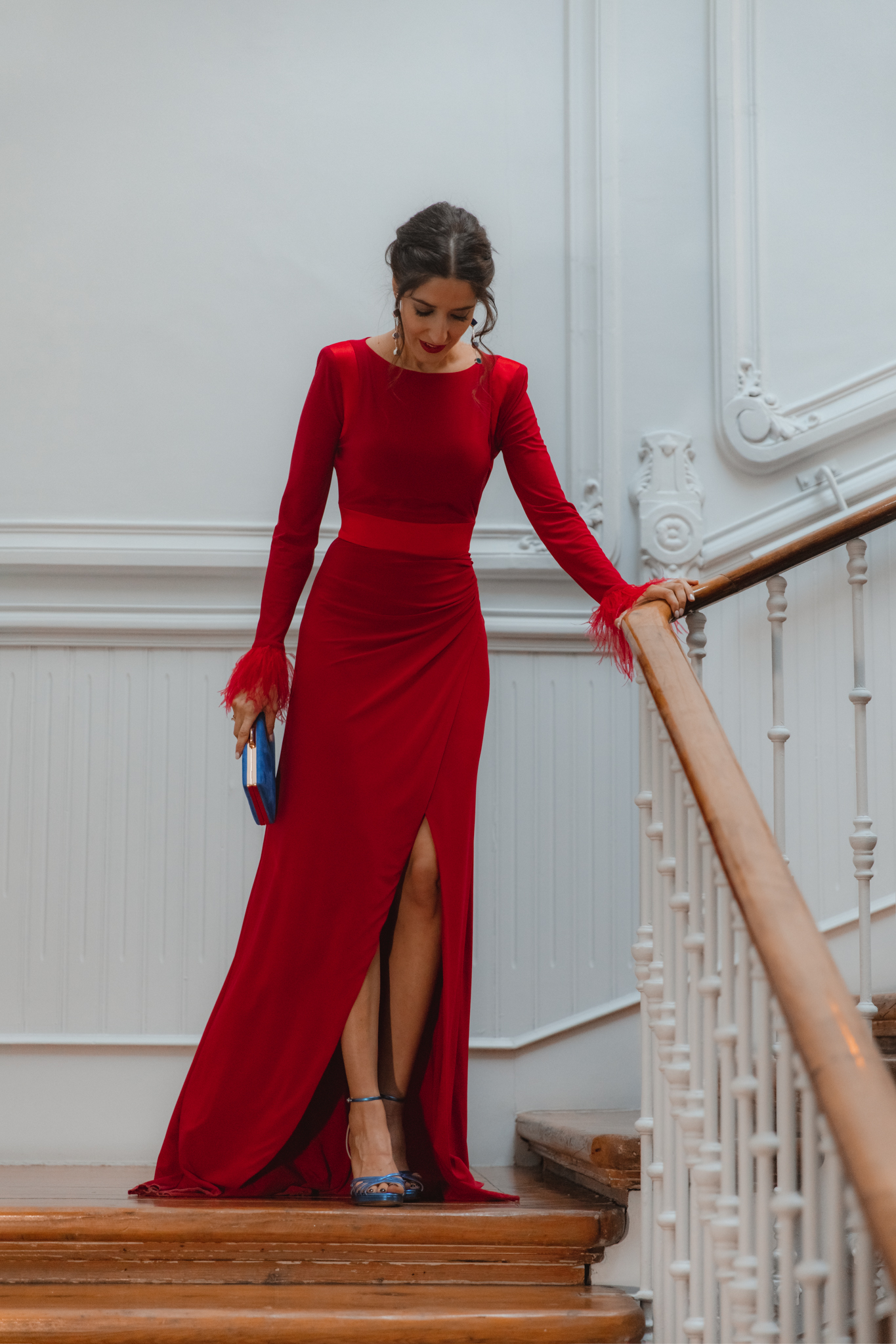 vestido rojo largo invitada boda