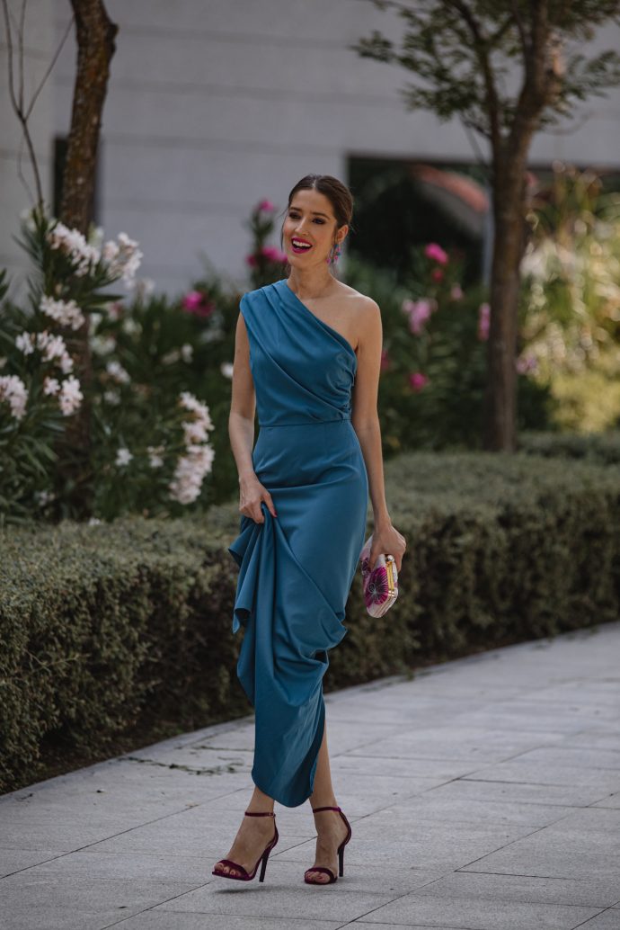 Vestido De Novia Largo Blanco Asimétrico Con Abertura Y Diseño Fruncido De Mezcla De Encaje De Forever New