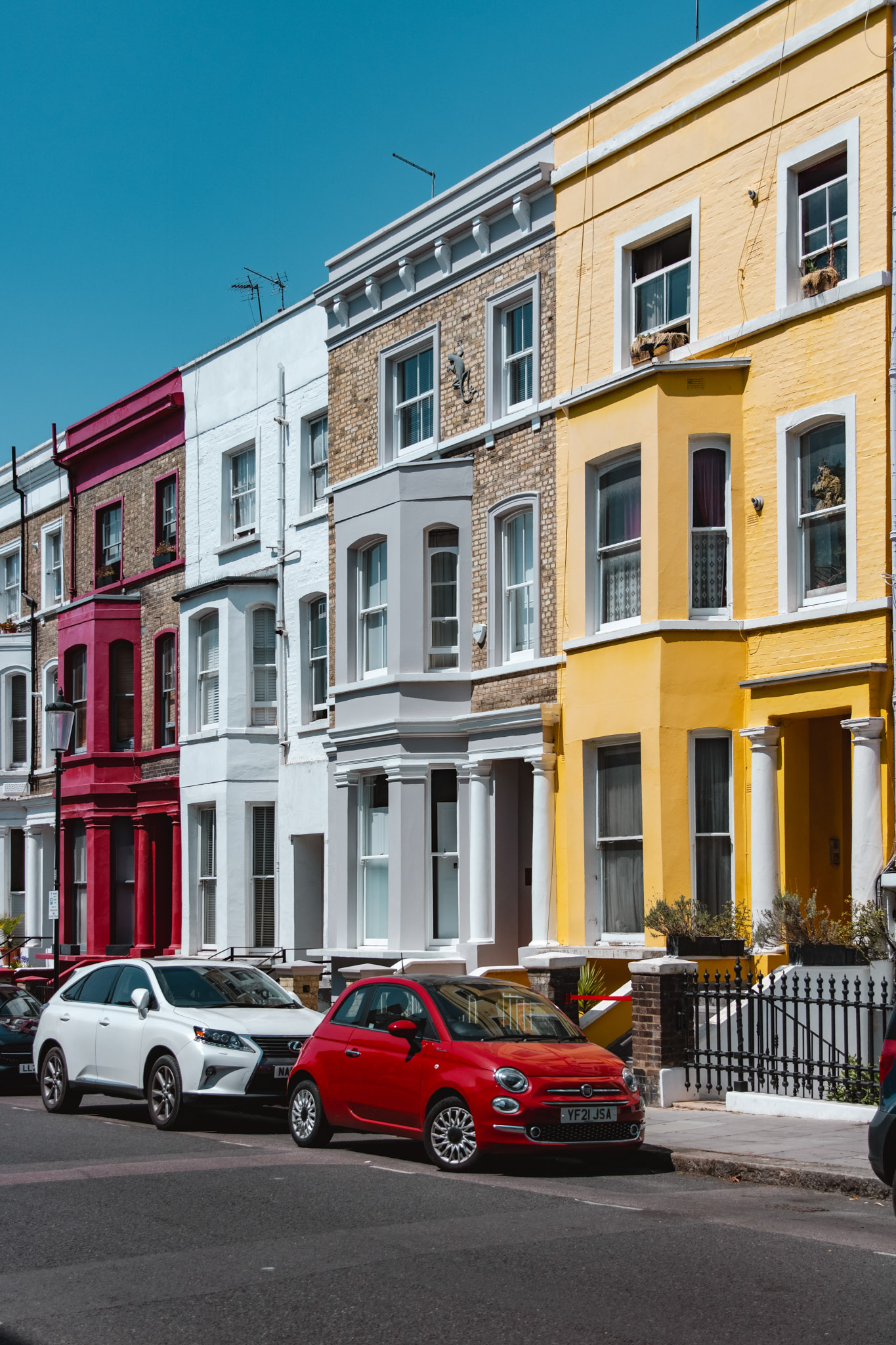 Casas de colores en Notting Hill, Londres